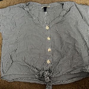Blue and white striped shirt. Small.